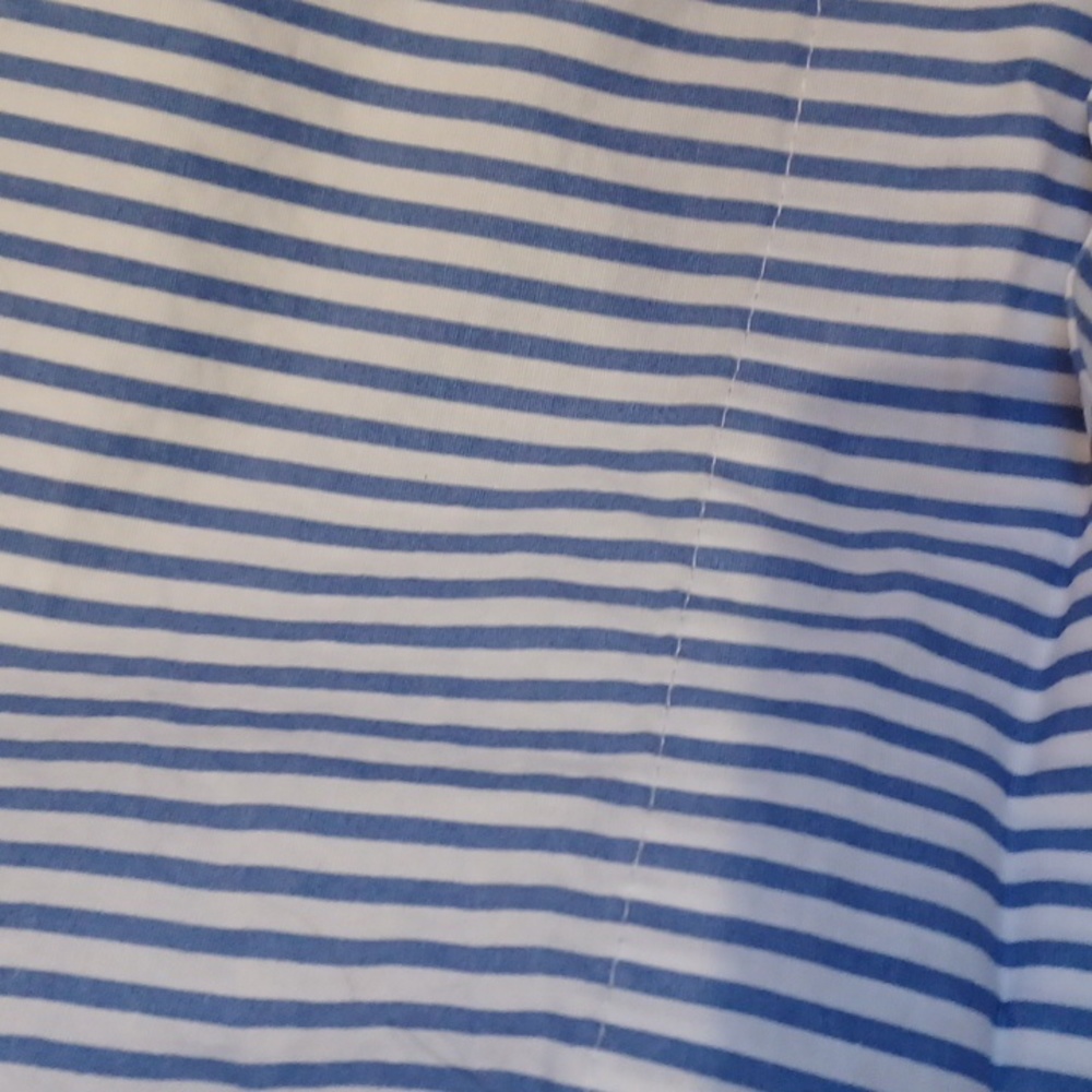 J. Crew Blue/White Striped One Shoulder Flounce Blouse - Picture 2 of 7